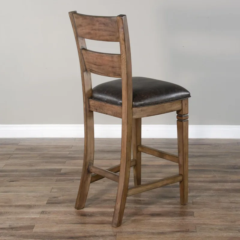DOE VALLEY 30"H Ladderback Barstool, Cushion Seat