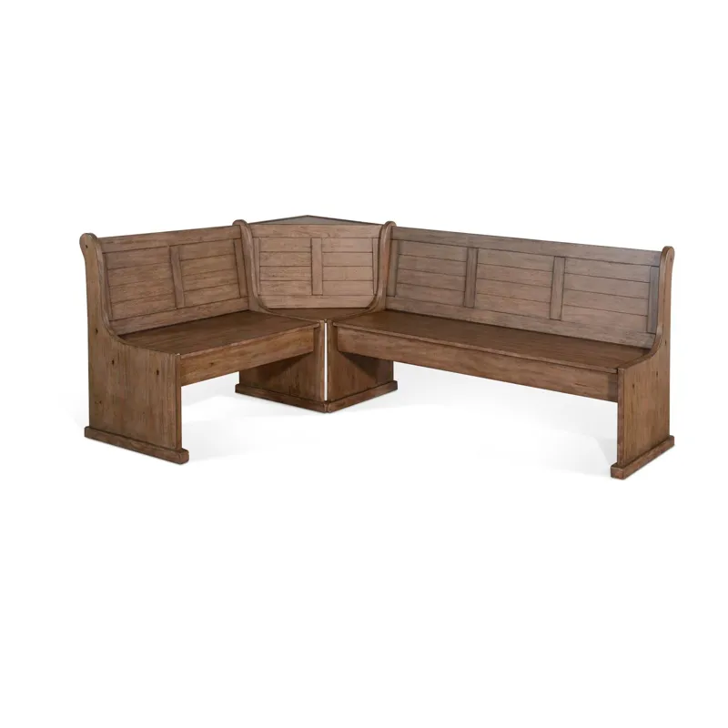 DOE VALLEY BF Nook Long Bench & Corner Back, Wood Seat