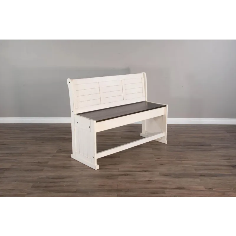 CARRIAGE HOUSE Counter Bench/Long & Corner Back, Wood Seat