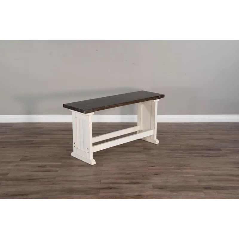CARRIAGE HOUSE Counter Side Bench, Wood Seat