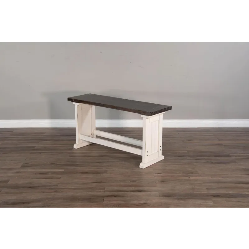 CARRIAGE HOUSE Counter Side Bench, Wood Seat