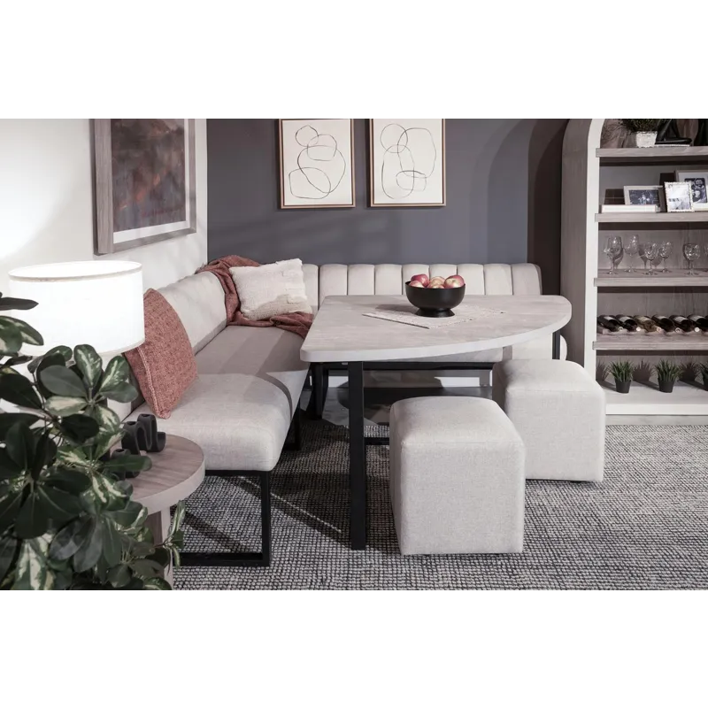 Felicia Right Arm Long Bench, Cushion Seat