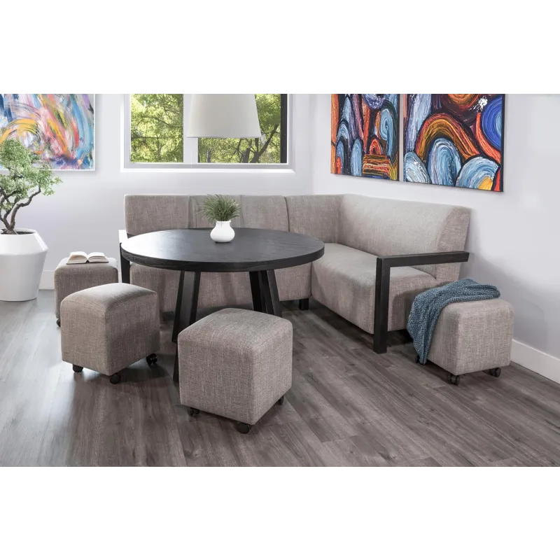 Gibson Stool w/ Casters, Cushion Seat