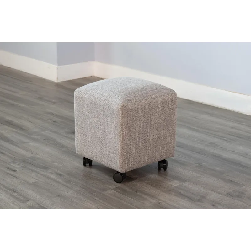 Gibson Stool w/ Casters, Cushion Seat