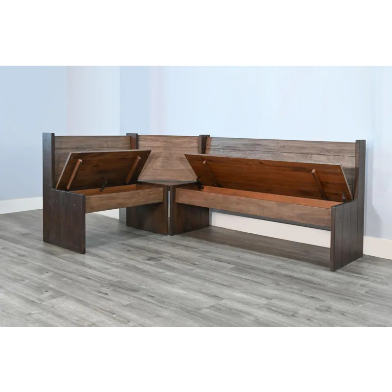 BOISE Long Bench & Corner Back, Wood Seat