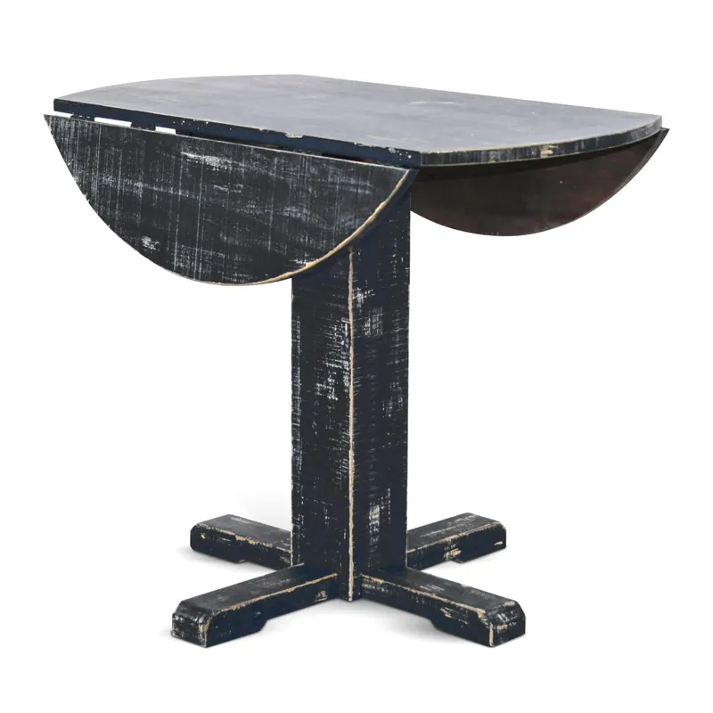 MARINA Black Sand Drop Leaf Table