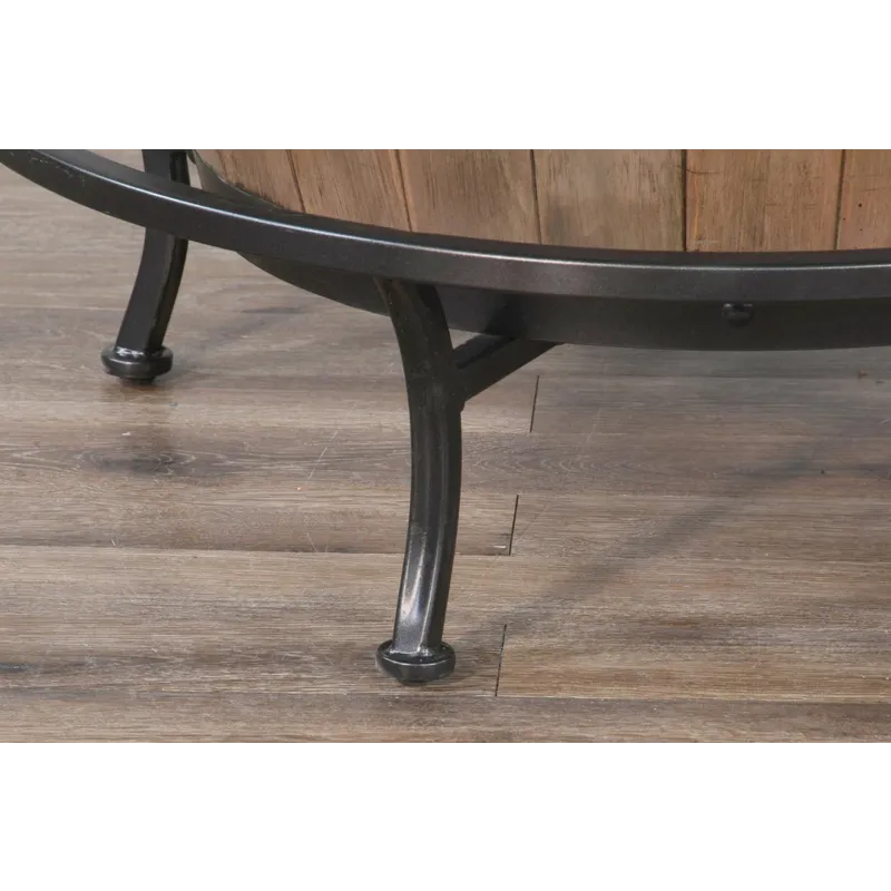 DOE VALLEY Round Pub Table w/ Wine Barrel Base