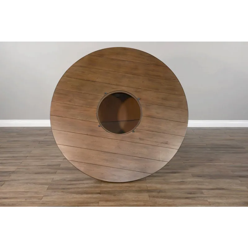 DOE VALLEY Round Pub Table w/ Wine Barrel Base