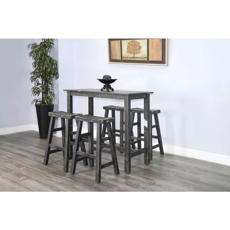 MARINA Black Sand 30"H Bench, Wood Seat