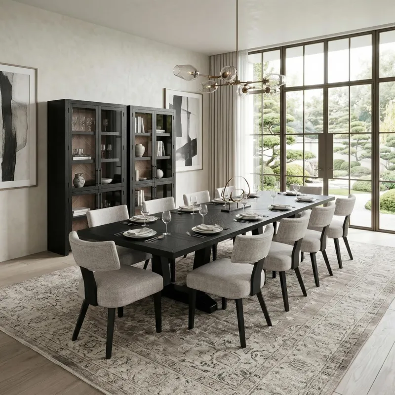 Uptown Dining Table w/Leaves and Herringbone