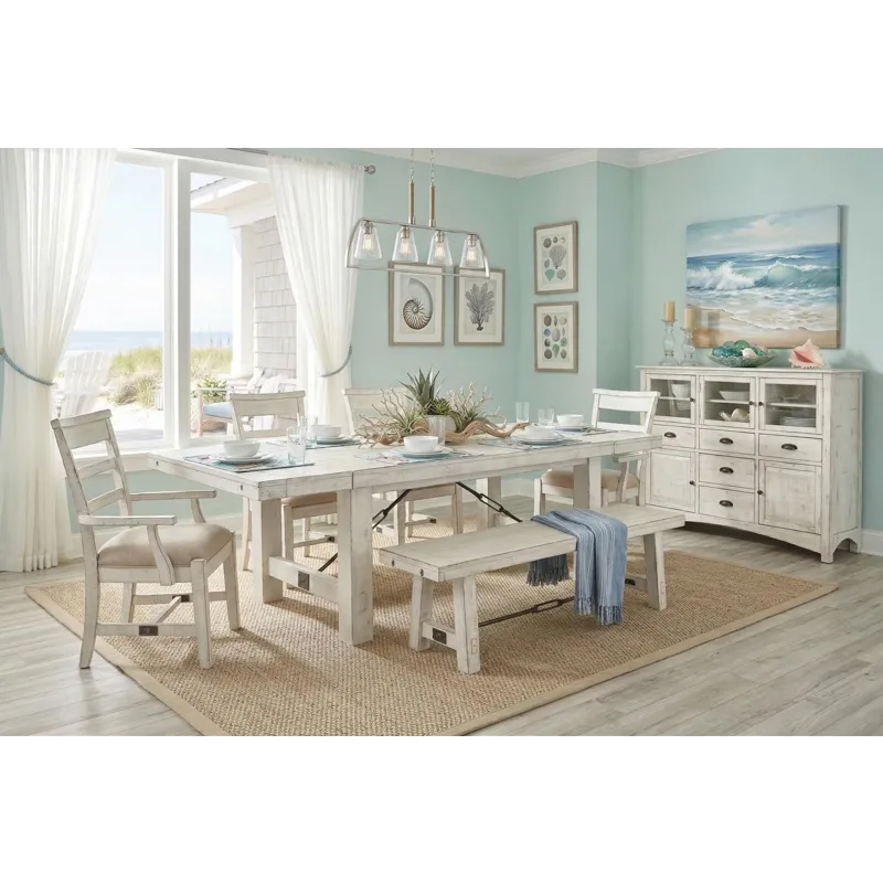 MARINA White Sand Side Chair, Cushion Seat