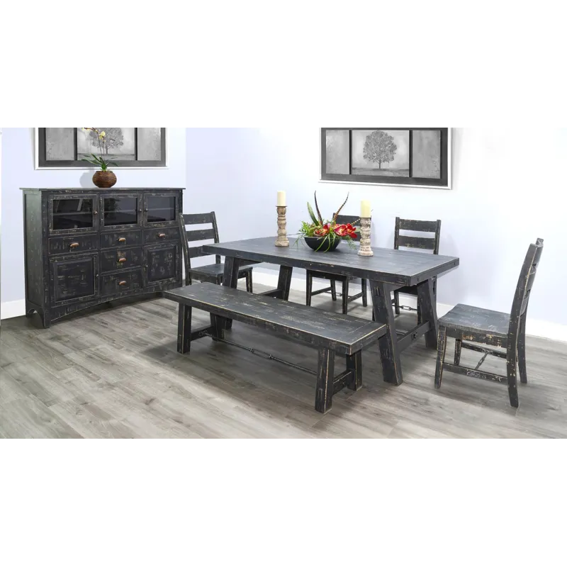 MARINA Black Sand Dining Table w/ Turnbuckle