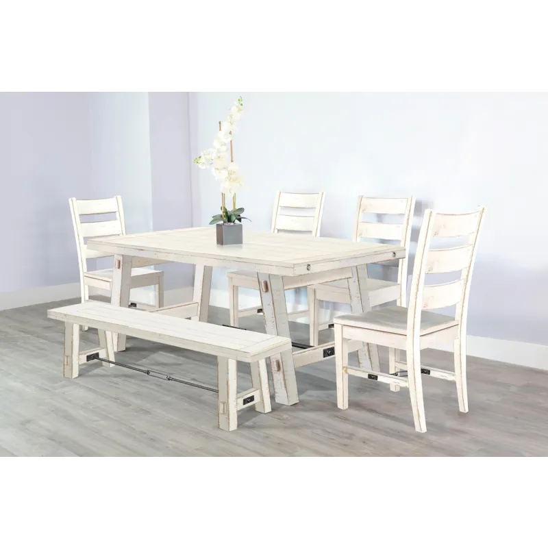 MARINA White Sand Dining Table w/ Turnbuckle