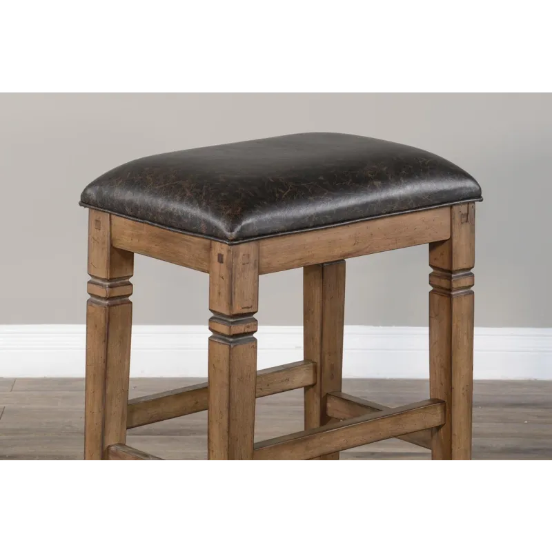 DOE VALLEY 30"H Backless Stool, Cushion Seat