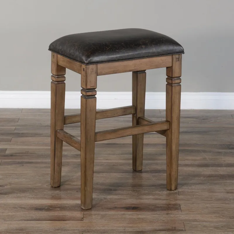 DOE VALLEY 30"H Backless Stool, Cushion Seat