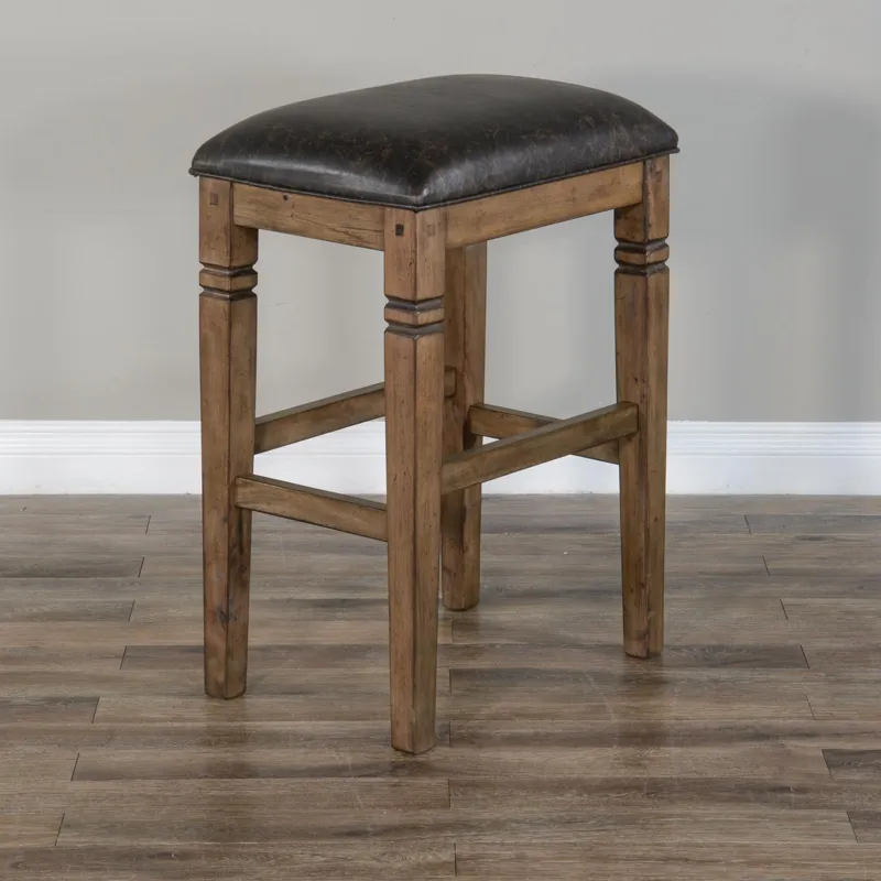 DOE VALLEY 30"H Backless Stool, Cushion Seat