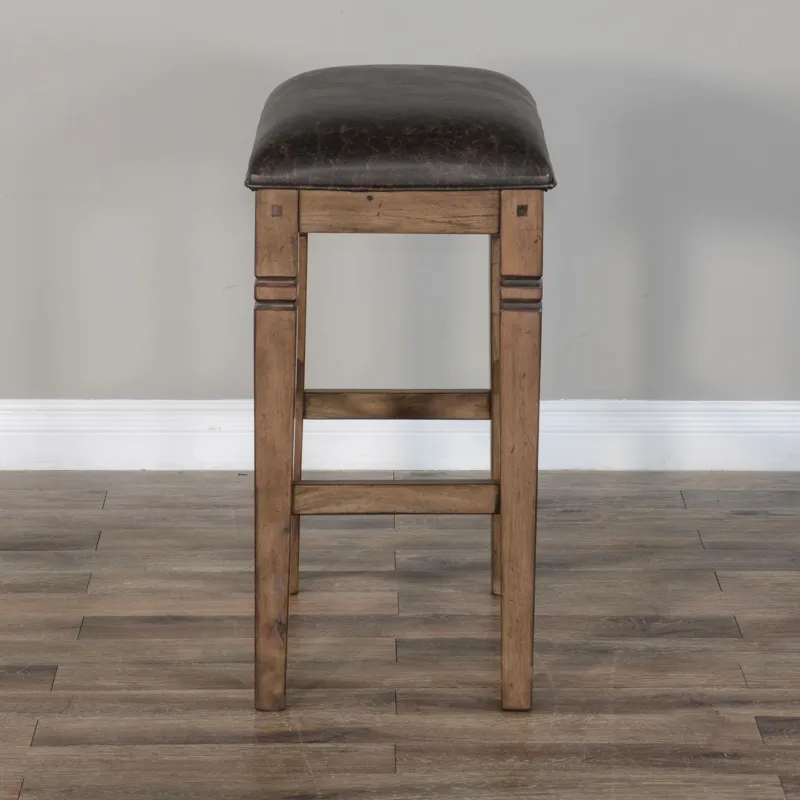 DOE VALLEY 30"H Backless Stool, Cushion Seat