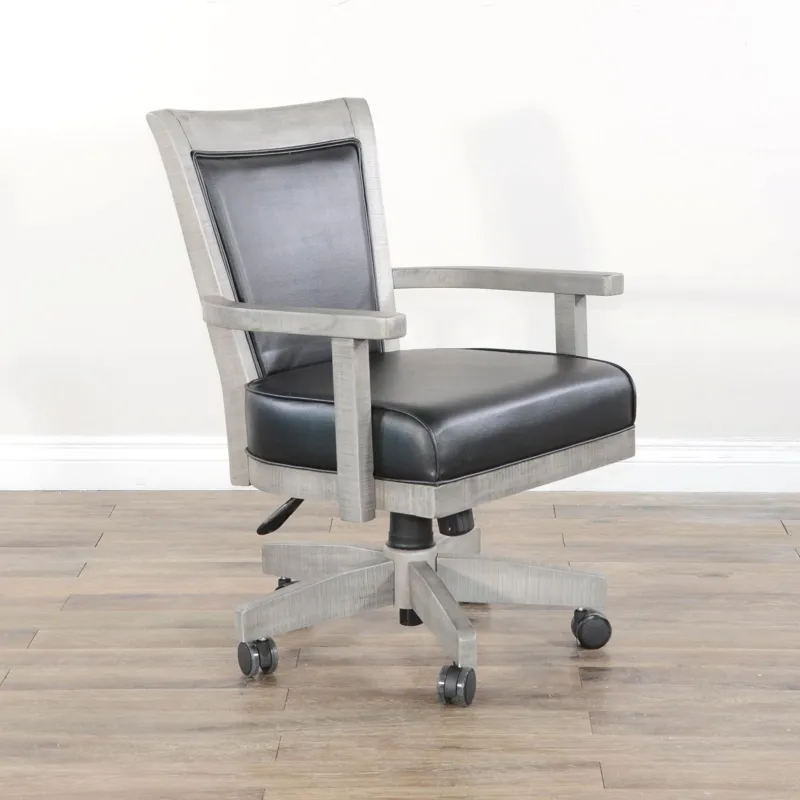 Alpine Grey Game Chair w/ Casters, Cushion Seat & Back