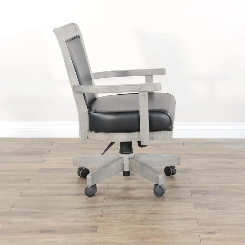 Alpine Grey Game Chair w/ Casters, Cushion Seat & Back
