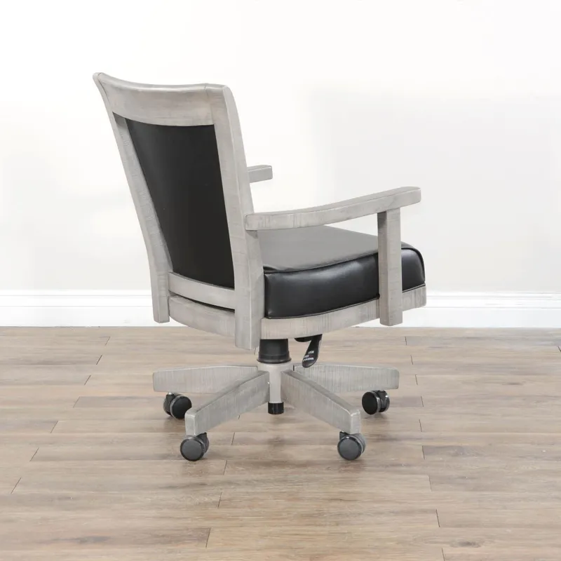 Alpine Grey Game Chair w/ Casters, Cushion Seat & Back
