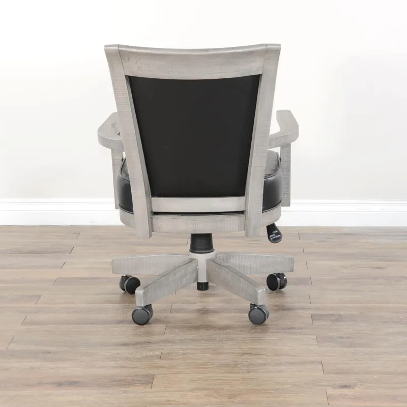 Alpine Grey Game Chair w/ Casters, Cushion Seat & Back