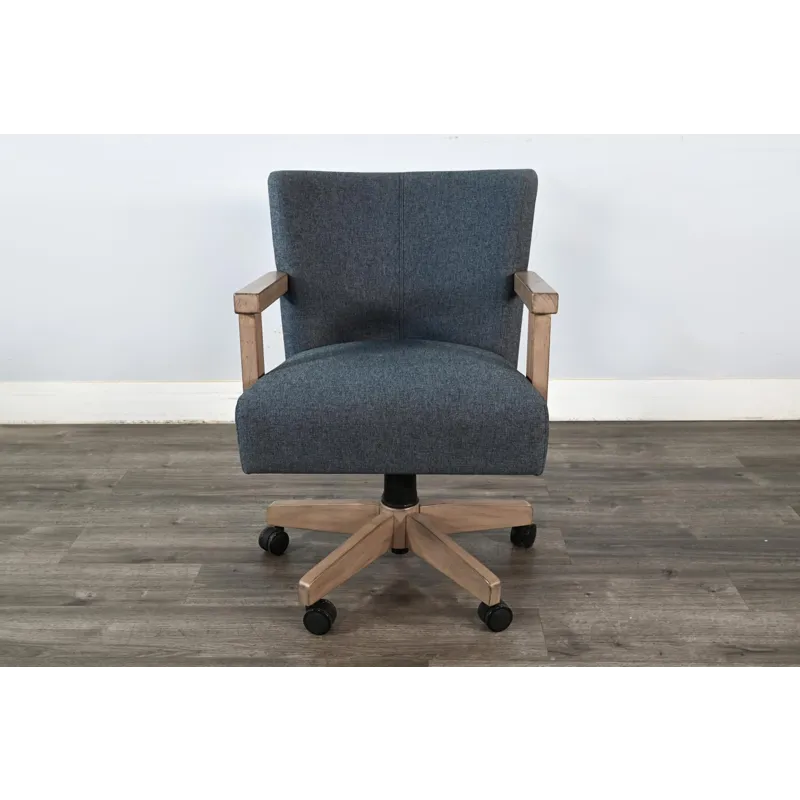Gibson Game Chair w/Arms & Casters, Cushion Seat & Back