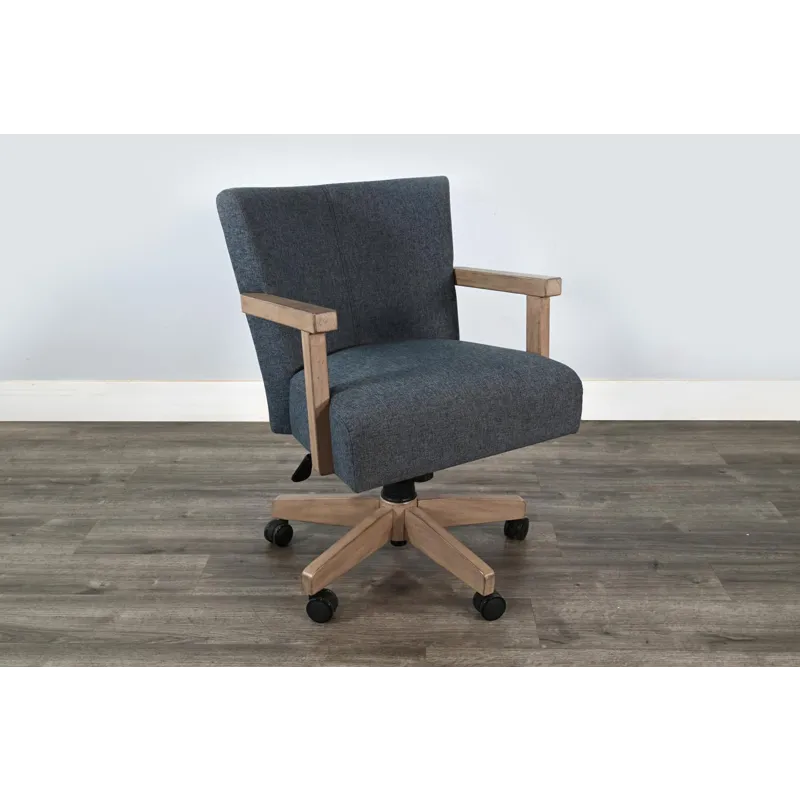 Gibson Game Chair w/Arms & Casters, Cushion Seat & Back