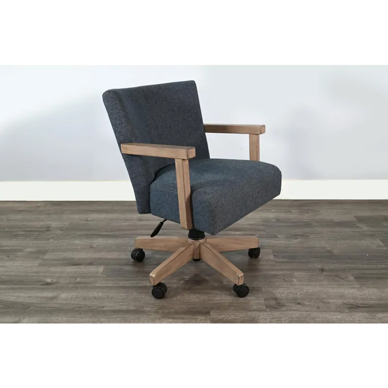 Gibson Game Chair w/Arms & Casters, Cushion Seat & Back