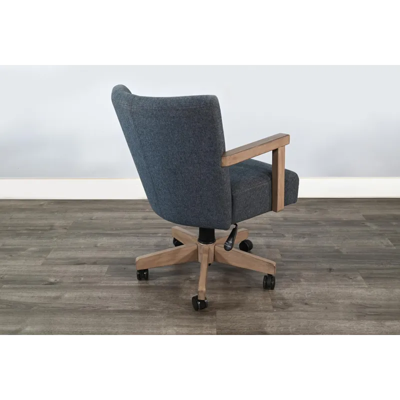 Gibson Game Chair w/Arms & Casters, Cushion Seat & Back