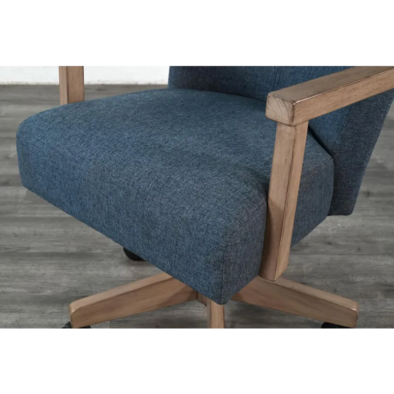 Gibson Game Chair w/Arms & Casters, Cushion Seat & Back
