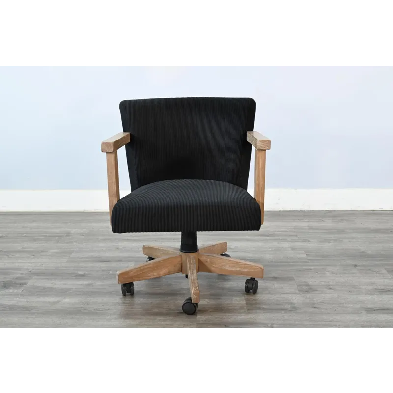 Gibson Game Chair w/Arms & Casters, Cushion Seat & Back