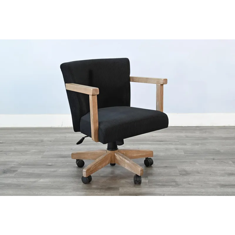 Gibson Game Chair w/Arms & Casters, Cushion Seat & Back
