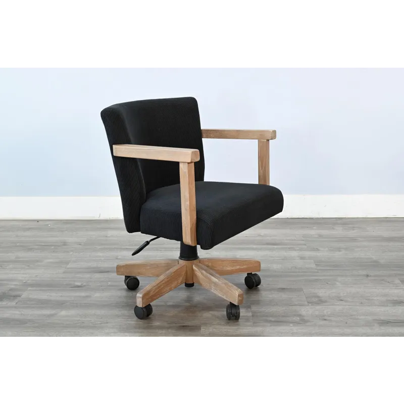 Gibson Game Chair w/Arms & Casters, Cushion Seat & Back