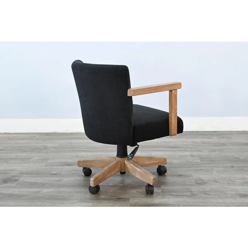 Gibson Game Chair w/Arms & Casters, Cushion Seat & Back