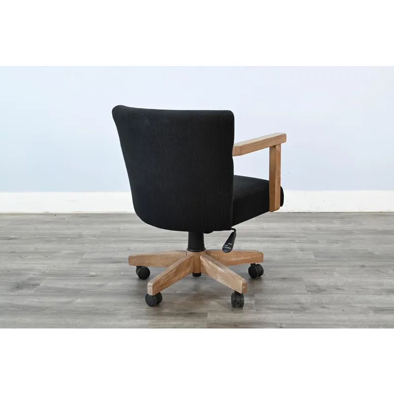 Gibson Game Chair w/Arms & Casters, Cushion Seat & Back