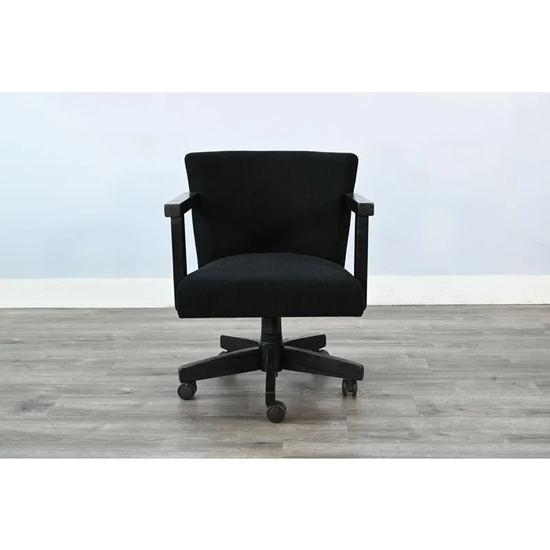 Gibson Game Chair w/Arms & Casters, Cushion Seat & Back