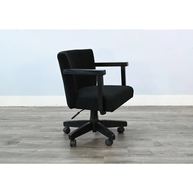 Gibson Game Chair w/Arms & Casters, Cushion Seat & Back