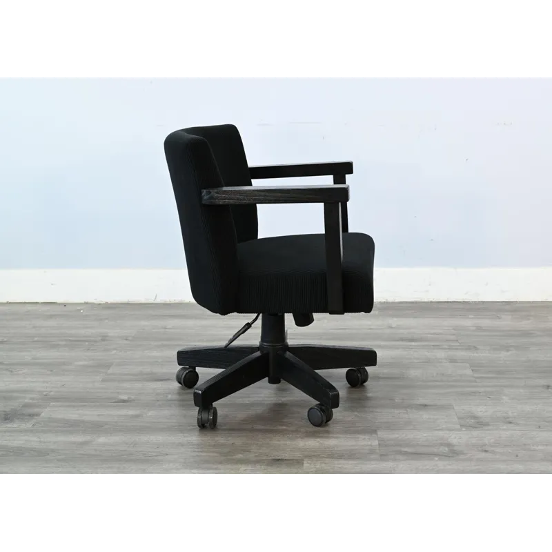 Gibson Game Chair w/Arms & Casters, Cushion Seat & Back