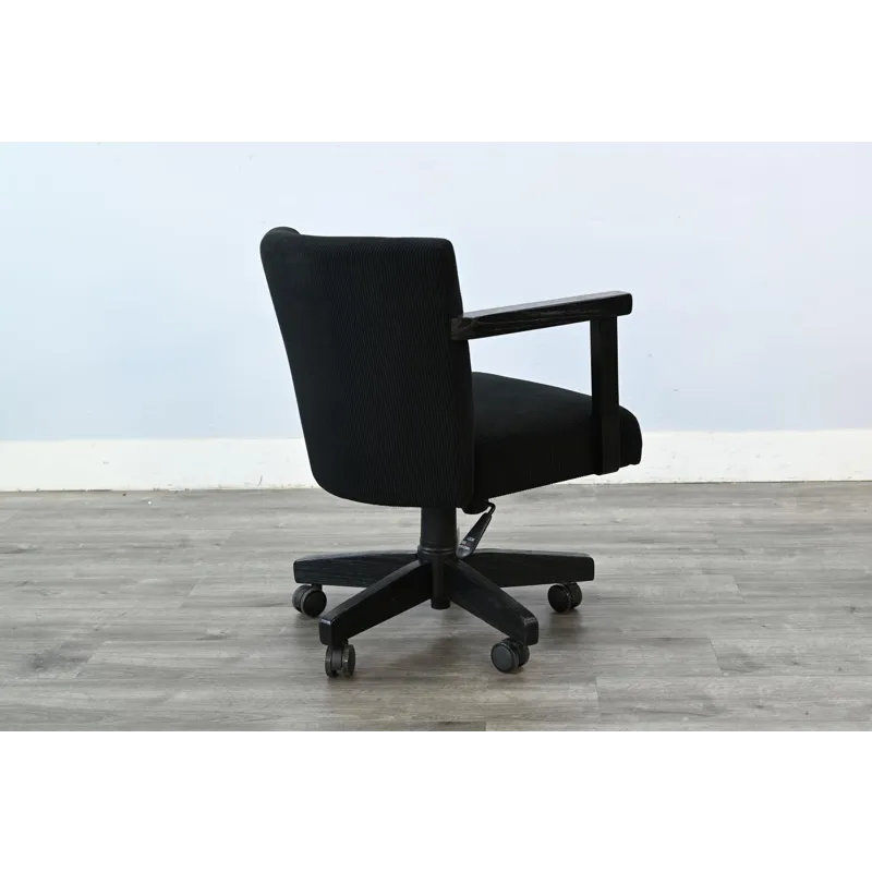 Gibson Game Chair w/Arms & Casters, Cushion Seat & Back