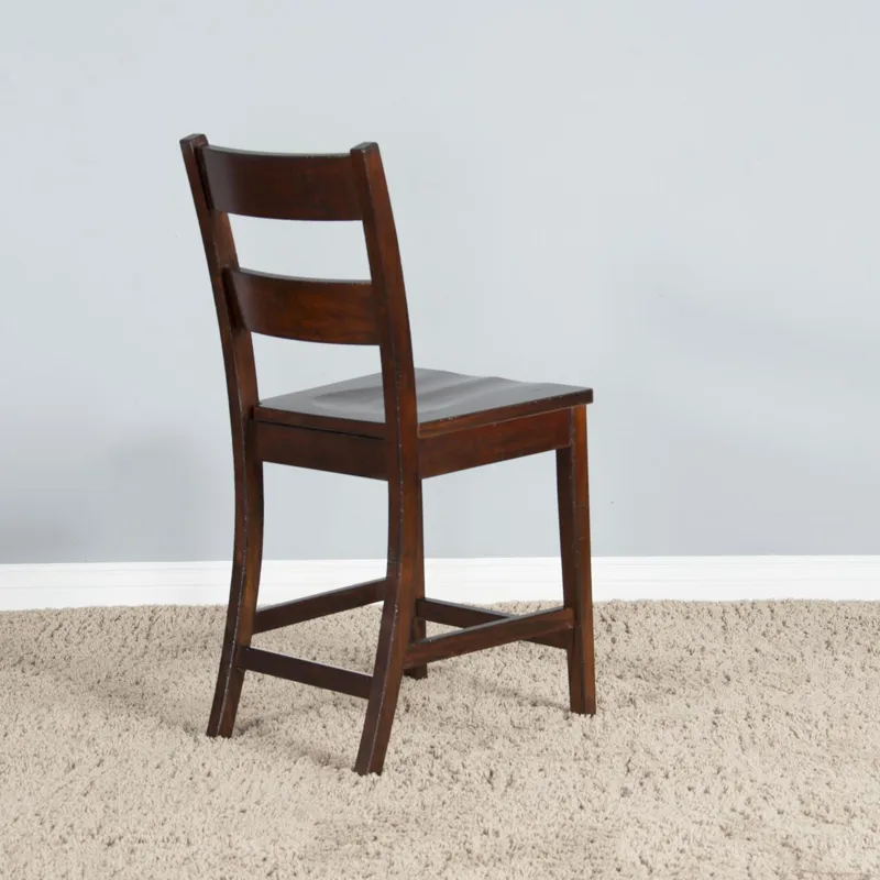 TUSCANY 24"H Ladderback Barstool, Wood Seat
