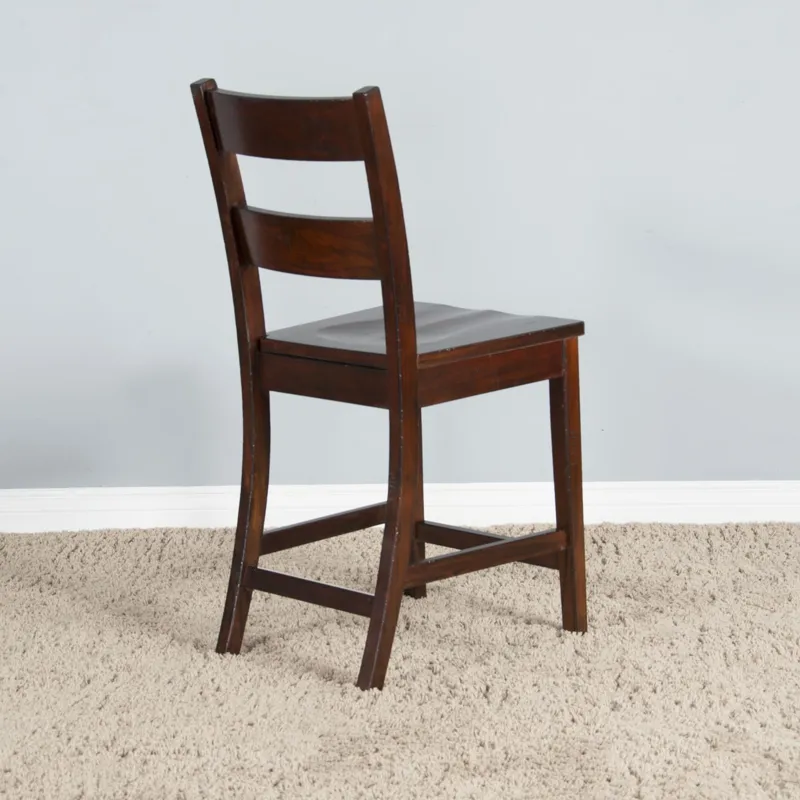 TUSCANY 24"H Ladderback Barstool, Wood Seat