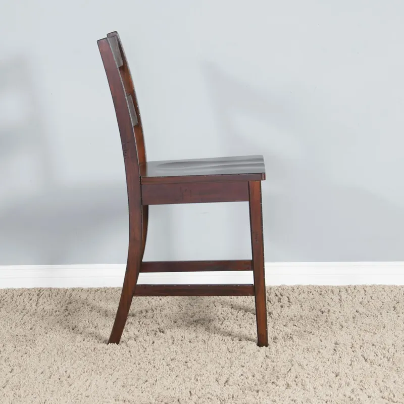 TUSCANY 24"H Ladderback Barstool, Wood Seat