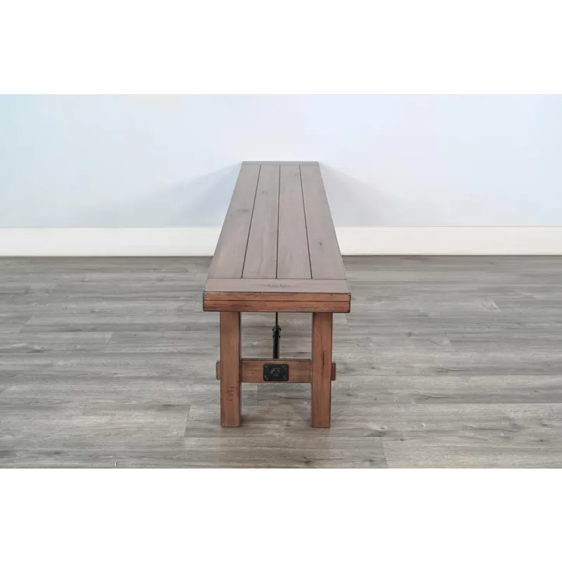 Bench w/ Turnbuckle, Wood Seat