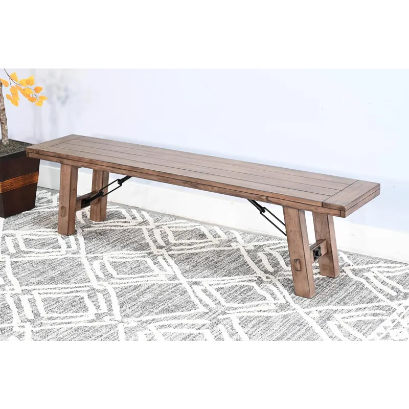 DOE VALLEY Bench w/ Turnbuckle, Wood Seat