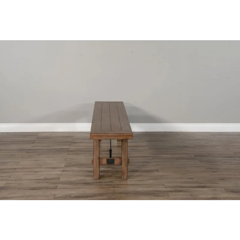 DOE VALLEY Bench w/ Turnbuckle, Wood Seat