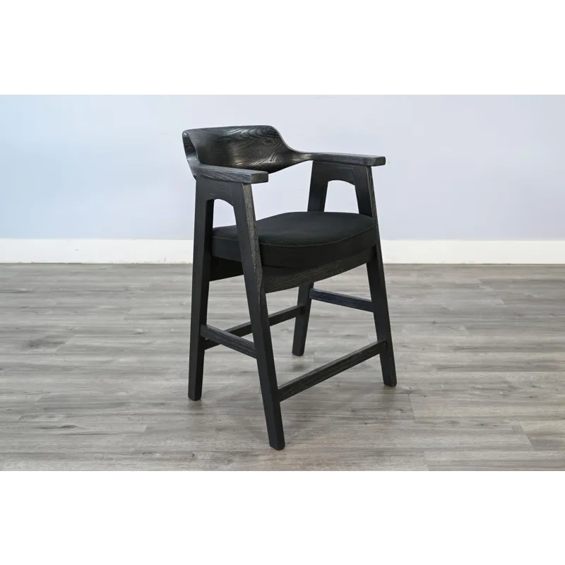 Wren Counter Stool w/ Arms, Cushion Seat