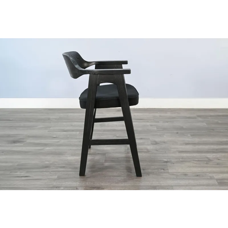Wren Counter Stool w/ Arms, Cushion Seat