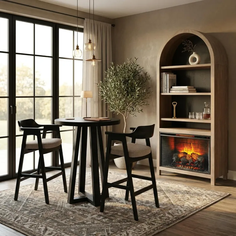 Wren Barstool w/ Arms, Cushion Seat