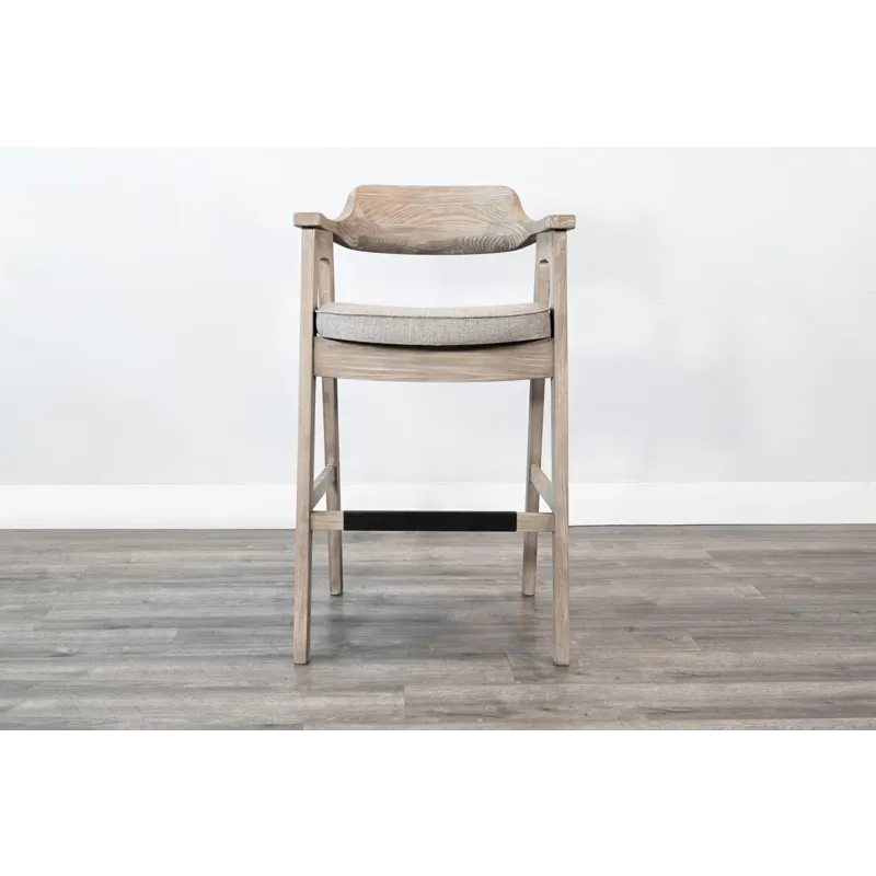 Wren Barstool w/ Arms, Cushion Seat