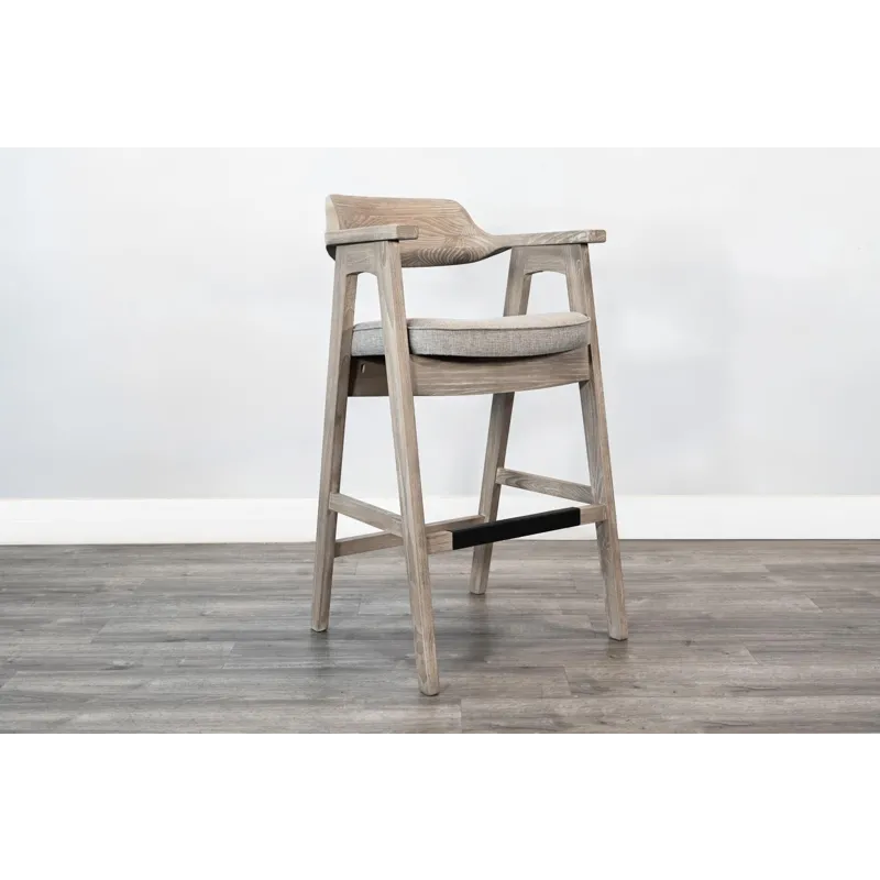 Wren Barstool w/ Arms, Cushion Seat